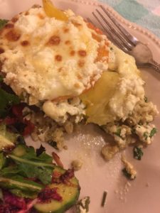 Vegetarian fall casserole makes a great addition to a holiday meal.